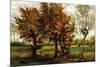 Autumn Landscape with Four Trees-Vincent van Gogh-Mounted Art Print