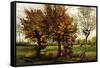 Autumn Landscape with Four Trees-Vincent van Gogh-Framed Stretched Canvas