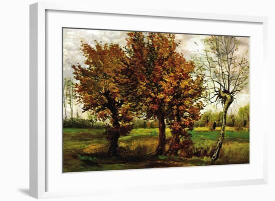 Autumn Landscape with Four Trees-Vincent van Gogh-Framed Art Print