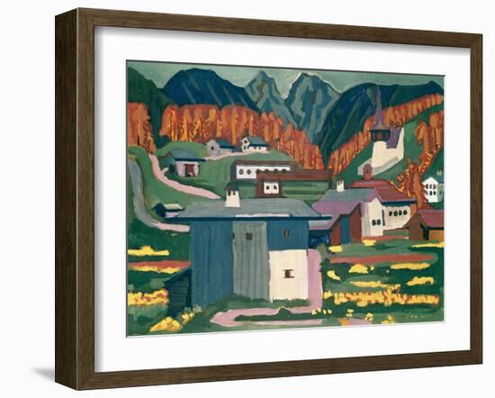 Autumn Landscape with Rifle Range, 1926-Ernst Ludwig Kirchner-Framed Giclee Print