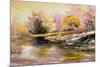 Autumn Landscape With Snow And The River-balaikin2009-Mounted Art Print