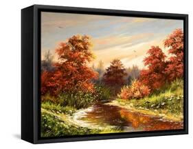 Autumn Landscape With The River-balaikin2009-Framed Stretched Canvas