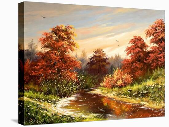 Autumn Landscape With The River-balaikin2009-Stretched Canvas