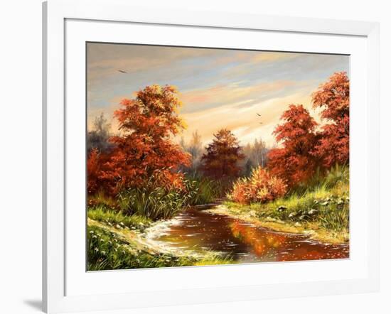 Autumn Landscape With The River-balaikin2009-Framed Art Print