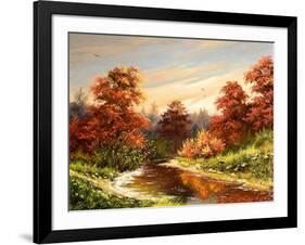 Autumn Landscape With The River-balaikin2009-Framed Art Print