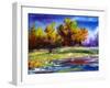 Autumn Landscape Wood On The Bank Of Lake-balaikin2009-Framed Art Print