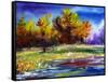 Autumn Landscape Wood On The Bank Of Lake-balaikin2009-Framed Stretched Canvas
