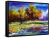 Autumn Landscape Wood On The Bank Of Lake-balaikin2009-Framed Stretched Canvas
