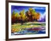 Autumn Landscape Wood On The Bank Of Lake-balaikin2009-Framed Art Print