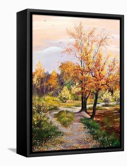 Autumn Landscape-balaikin2009-Framed Stretched Canvas