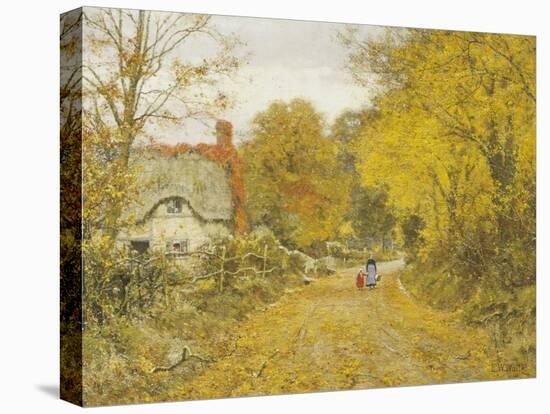 Autumn Lane-Edward Wilkins Waite-Stretched Canvas