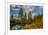 Autumn, Lava Island Falls Trail, Deschutes River, Deschutes National Forest, Oregon, USA-Michel Hersen-Framed Photographic Print