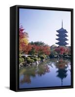 Autumn Leaves and Five-Story Pagoda, Toji Temple (Kyo-O-Gokoku-Ji), Kyoto, Honshu, Japan-null-Framed Stretched Canvas