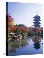 Autumn Leaves and Five-Story Pagoda, Toji Temple (Kyo-O-Gokoku-Ji), Kyoto, Honshu, Japan-null-Stretched Canvas