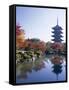 Autumn Leaves and Five-Story Pagoda, Toji Temple (Kyo-O-Gokoku-Ji), Kyoto, Honshu, Japan-null-Framed Stretched Canvas