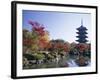 Autumn Leaves and Five-Story Pagoda, Toji Temple (Kyo-O-Gokoku-Ji), Kyoto, Honshu, Japan-null-Framed Photographic Print