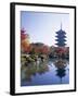 Autumn Leaves and Five-Story Pagoda, Toji Temple (Kyo-O-Gokoku-Ji), Kyoto, Honshu, Japan-null-Framed Photographic Print