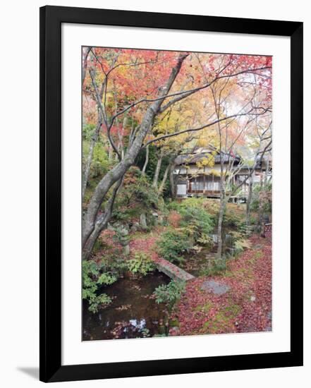 Autumn Maple Leaves at 16th Century Jojakko Ji Temple, Arashiyama Sagano Area, Kyoto, Japan-Christian Kober-Framed Photographic Print