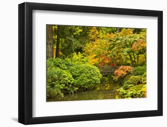 Autumn, Moon Bridge, Portland, Oregon, Usa-Michel Hersen-Framed Photographic Print