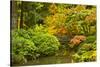 Autumn, Moon Bridge, Portland, Oregon, Usa-Michel Hersen-Stretched Canvas