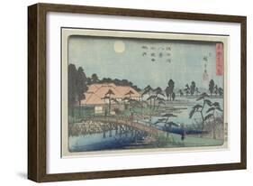 Autumn Moon over Mokuboji Temple, C. 1840-1842-Utagawa Hiroshige-Framed Giclee Print