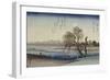 Autumn Moon Over Tama River-Ando Hiroshige-Framed Giclee Print