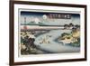 Autumn Moon, Tama River', from the Series 'Eight Views of Famous Places'-Ando Hiroshige-Framed Giclee Print