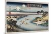 Autumn Moon, Tama River', from the Series 'Eight Views of Famous Places'-Ando Hiroshige-Mounted Giclee Print