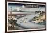 Autumn Moon, Tama River', from the Series 'Eight Views of Famous Places'-Ando Hiroshige-Framed Giclee Print