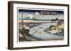 Autumn Moon, Tama River', from the Series 'Eight Views of Famous Places'-Ando Hiroshige-Framed Giclee Print