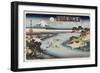 Autumn Moon, Tama River', from the Series 'Eight Views of Famous Places'-Ando Hiroshige-Framed Giclee Print