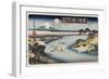 Autumn Moon, Tama River', from the Series 'Eight Views of Famous Places'-Ando Hiroshige-Framed Giclee Print