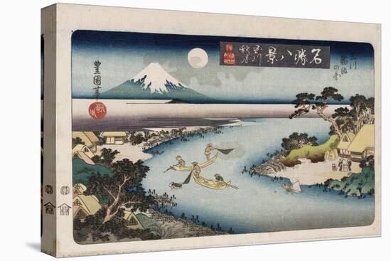 Autumn Moon, Tama River', from the Series 'Eight Views of Famous Places'-Toyokuni II-Stretched Canvas