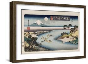 Autumn Moon, Tama River', from the Series 'Eight Views of Famous Places'-Toyokuni II-Framed Giclee Print