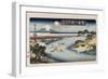 Autumn Moon, Tama River', from the Series 'Eight Views of Famous Places'-Toyokuni II-Framed Giclee Print