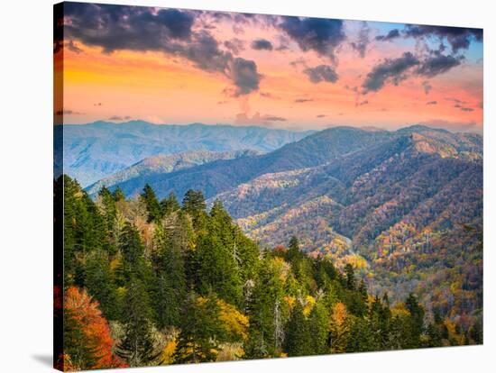 Autumn Morning in the Smoky Mountains National Park-Sean Pavone-Stretched Canvas