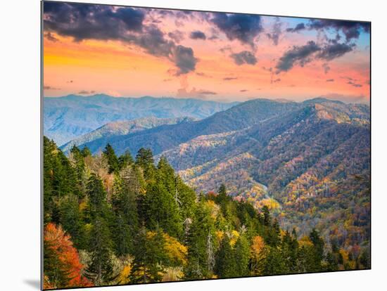 Autumn Morning in the Smoky Mountains National Park-Sean Pavone-Mounted Photographic Print