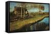 Autumn Morning on the Canal-Otto Wagner-Framed Stretched Canvas