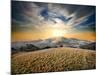 Autumn Mountains and Dry Grass at Sunset-Givaga-Mounted Photographic Print