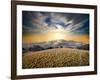 Autumn Mountains and Dry Grass at Sunset-Givaga-Framed Photographic Print