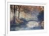 Autumn - Old Bridge in Autumn Misty Park-Gorilla-Framed Photographic Print