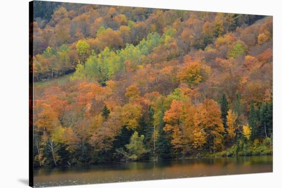 Autumn on Echo Lake, Franconia Notch State Park, New Hampshire, USA-Michel Hersen-Stretched Canvas