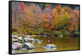 Autumn on Echo Lake, Franconia Notch State Park, New Hampshire, USA-Michel Hersen-Framed Stretched Canvas