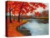 Autumn on Spring Lake, New York-Patty Baker-Stretched Canvas