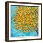 Autumn on Teal-Ann Marie Coolick-Framed Art Print