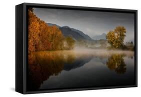 Autumn on the River Adda-Roberto Marini-Framed Stretched Canvas