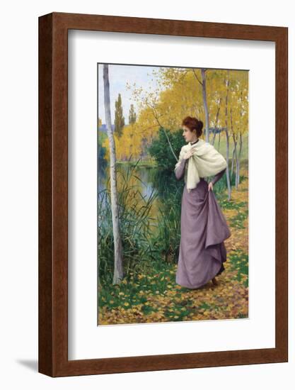 Autumn on the Shore of the Lake-Leopold Francois Kowalsky-Framed Premium Giclee Print