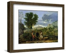 Autumn, or the Bunch of Grapes Taken from the Promised Land, 1660-64-Nicolas Poussin-Framed Giclee Print