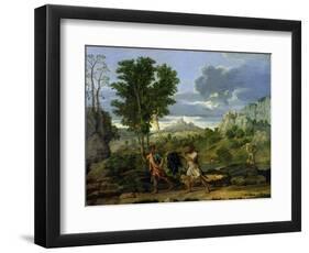 Autumn, or the Bunch of Grapes Taken from the Promised Land, 1660-64-Nicolas Poussin-Framed Giclee Print