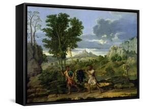 Autumn, or the Bunch of Grapes Taken from the Promised Land, 1660-64-Nicolas Poussin-Framed Stretched Canvas